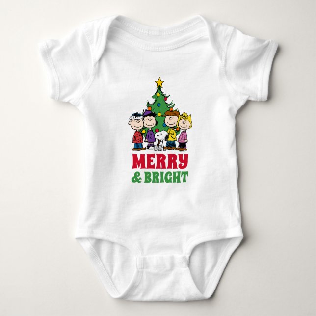 Erdnüsse | Die Gang um den Weihnachtsbaum Baby Strampler (Vorderseite)