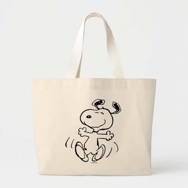 Erdnüsse | Ein Snoopy Happy Dance Jumbo Stoffbeutel (Vorne)