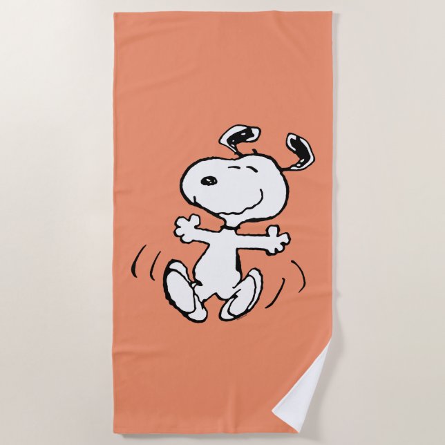 Erdnüsse | Ein Snoopy Happy Dance Strandtuch (Vorderseite)