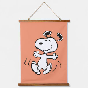 Erdnüsse Ein Snoopy Happy Dance Wandteppich Mit Holzrahmen