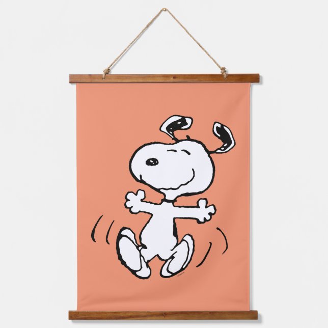 Erdnüsse | Ein Snoopy Happy Dance Wandteppich Mit Holzrahmen (Vorderseite)
