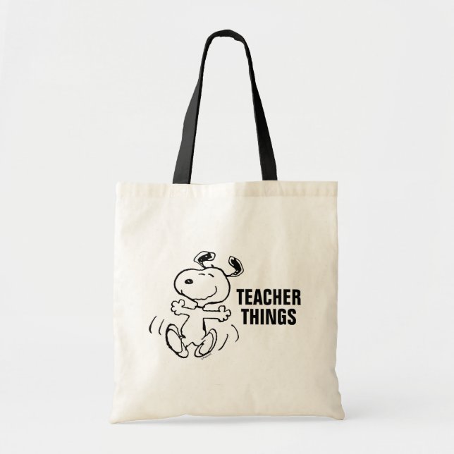 Erdnüsse | Ein Snoopy Happy Tance Teacher Tragetasche (Vorne)