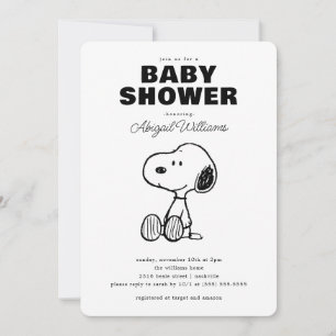 Erdnüsse einfache Snoopy Baby Dusche Einladung