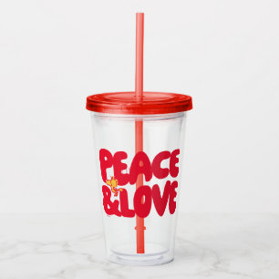 Erdnüsse   Frieden und Liebe Woodstock Acryltrinkbecher