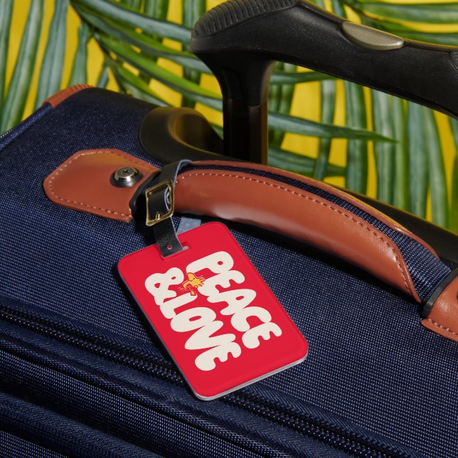 Erdnüsse | Frieden und Liebe Woodstock Gepäckanhänger (Vorderseite Insitu 1)