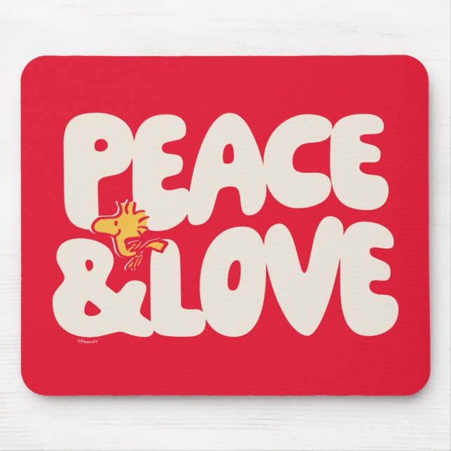 Erdnüsse | Frieden und Liebe Woodstock Mousepad (Vorne)