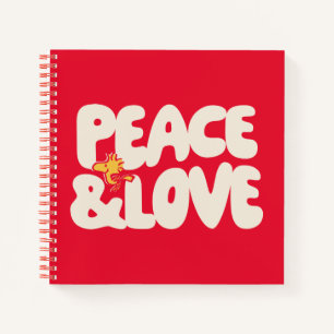Erdnüsse Frieden und Liebe Woodstock Notizbuch