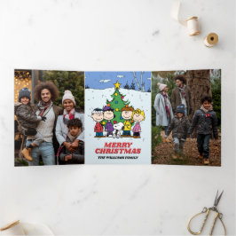 Erdnüsse Frohe Weihnachten | Geben Sie Ihre Fotos  Dreifach Gefaltete Urlaubskarte