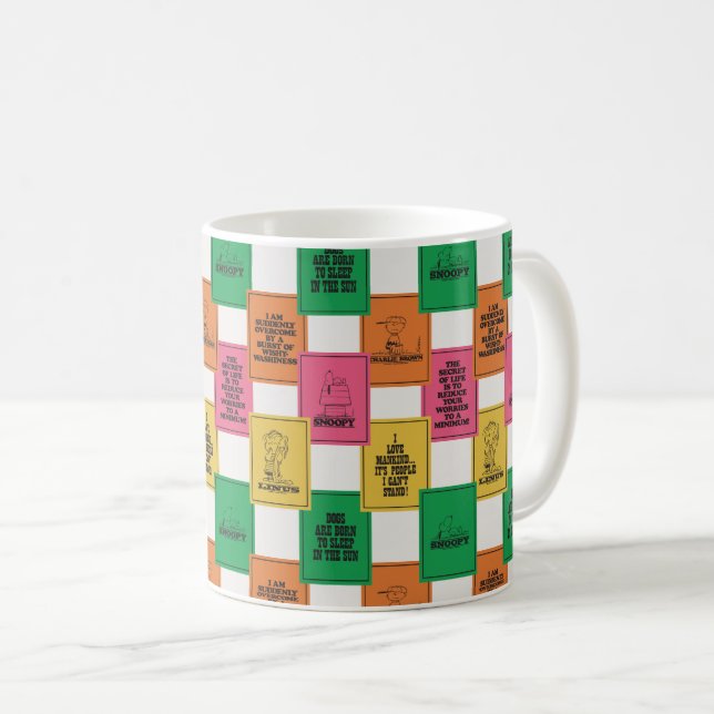 Erdnüsse | Fun Colorblock Muster Kaffeetasse (VorderseiteRechts)