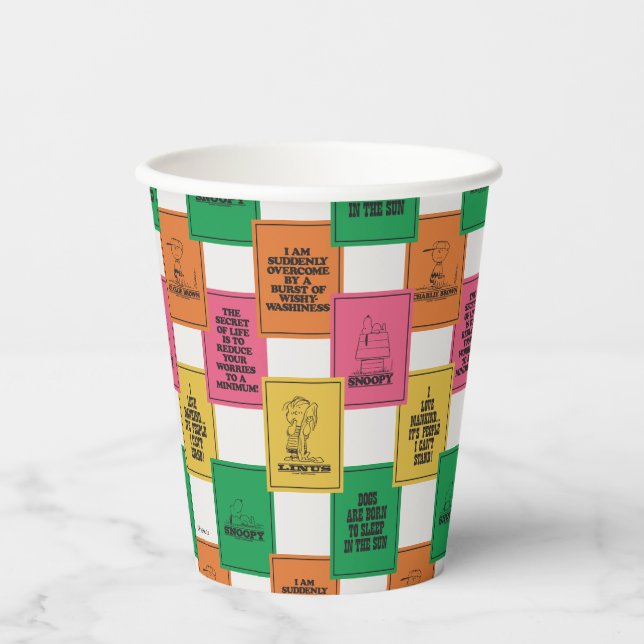 Erdnüsse | Fun Colorblock Muster Pappbecher (Vorderseite)