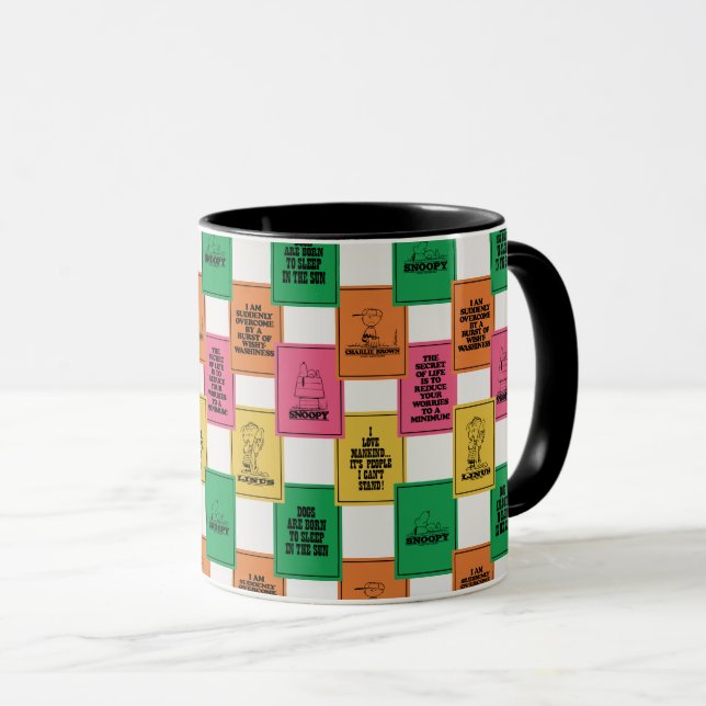Erdnüsse | Fun Colorblock Muster Tasse (VorderseiteRechts)