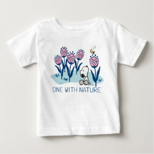 Erdnüsse   Garten mit Snoopie und Holzblumen Baby T-shirt