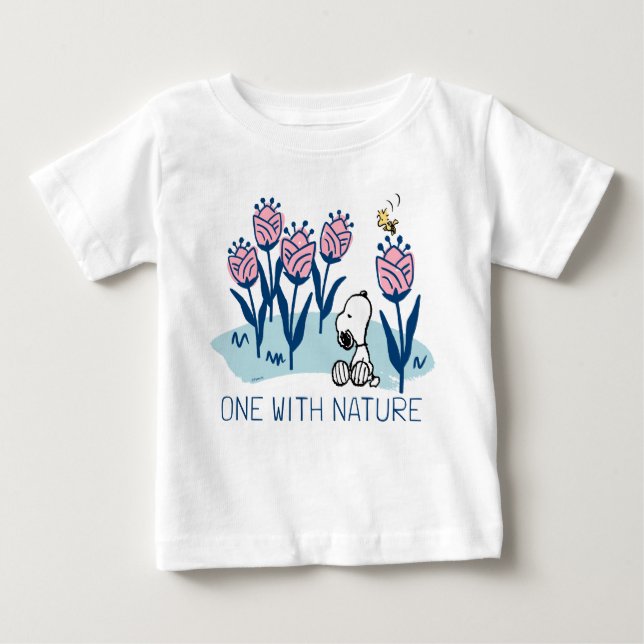 Erdnüsse | Garten mit Snoopie und Holzblumen Baby T-shirt (Vorderseite)