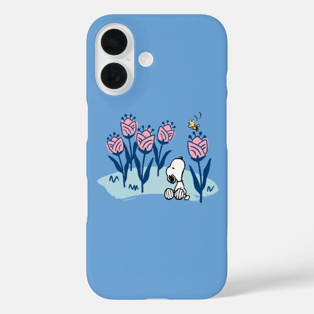 Erdnüsse | Garten mit Snoopie und Holzblumen Case-Mate iPhone Hülle (Rückseite)