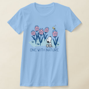 Erdnüsse   Garten mit Snoopie und Holzblumen T-Shirt