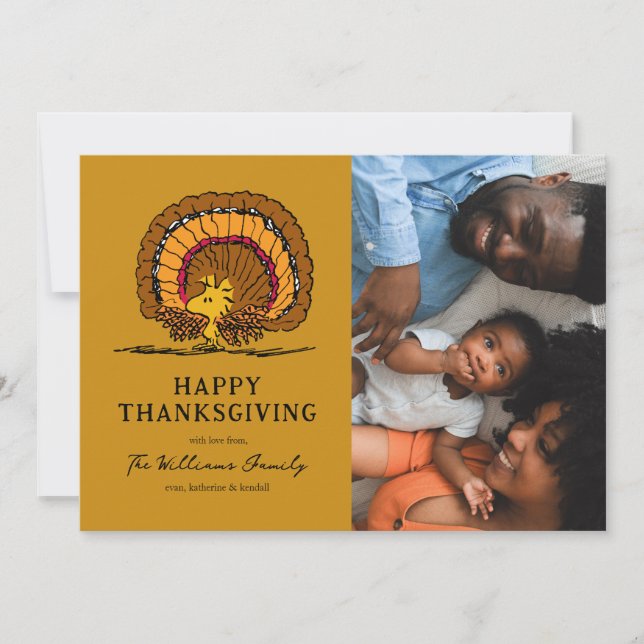 Erdnüsse | Glücklicher Thanksgiving Woodstock Türk Feiertagskarte (Vorderseite)