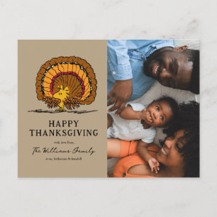 Erdnüsse Glücklicher Thanksgiving Woodstock Türk Feiertagspostkarte