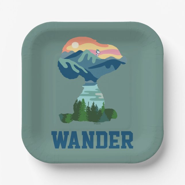 Erdnüsse | Großes Portrait aus Snoopy im Freien Pappteller (Vorderseite)