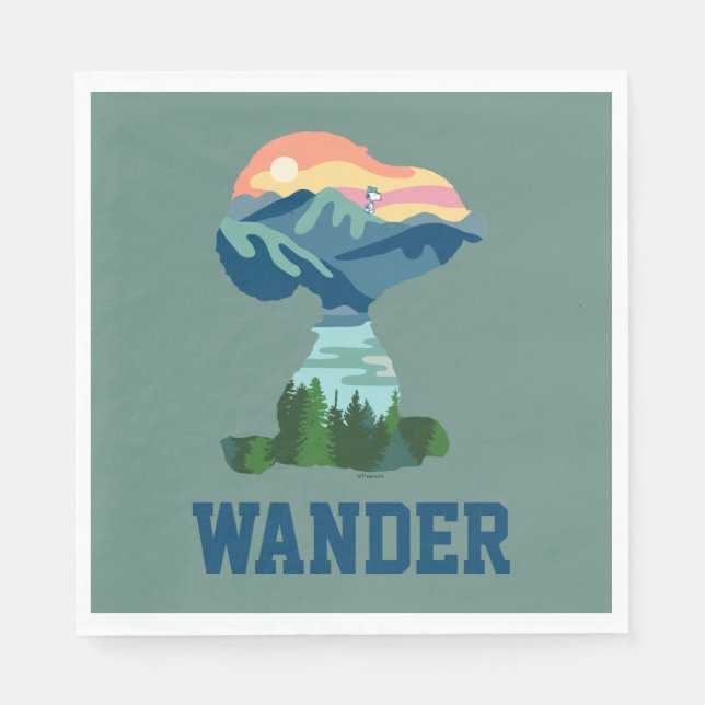 Erdnüsse | Großes Portrait aus Snoopy im Freien Serviette (Vorderseite)