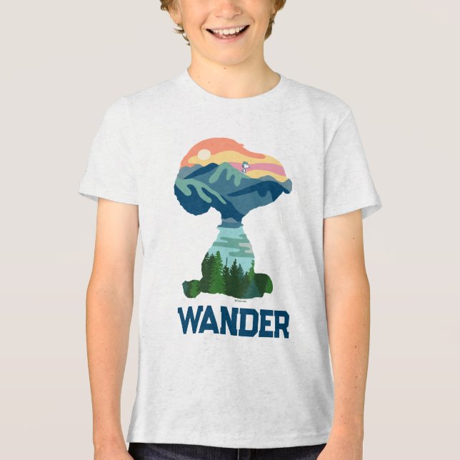 Erdnüsse | Großes Portrait aus Snoopy im Freien Tri-Blend Shirt (Vorderseite)