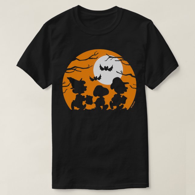 Erdnüsse Halloween Trick oder behandeln Silhouette T-Shirt (Design vorne)