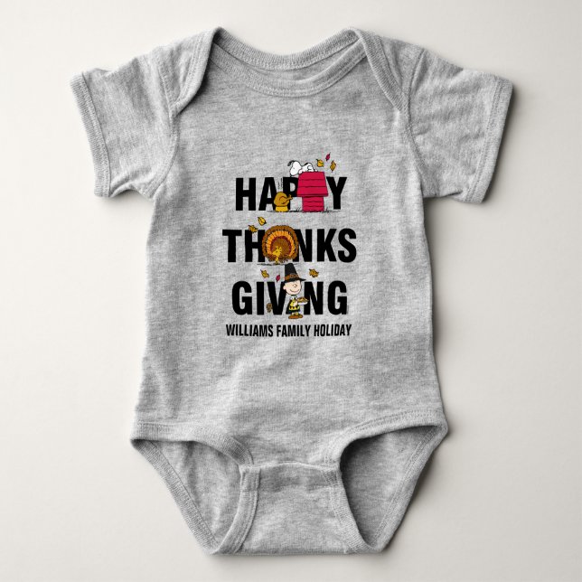 Erdnüsse | Happy Thanksgiving Combo Baby Strampler (Vorderseite)
