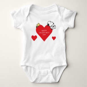 Erdnüsse   Holz und Snoopy Valentine Baby Strampler