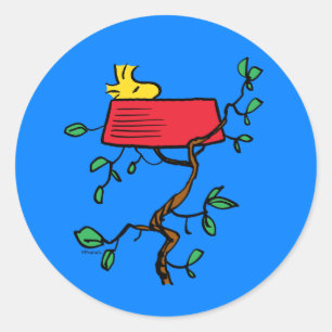 Erdnüsse   Holzeinschlag in Snoopy's Dish Runder Aufkleber