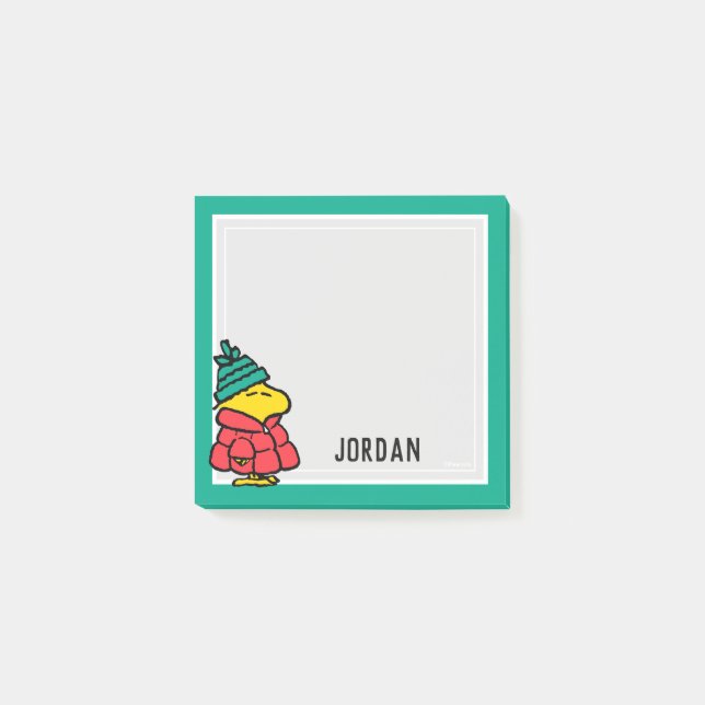 Erdnüsse | Holzpuffholz | Name hinzufügen Post-it Klebezettel (Vorderseite)