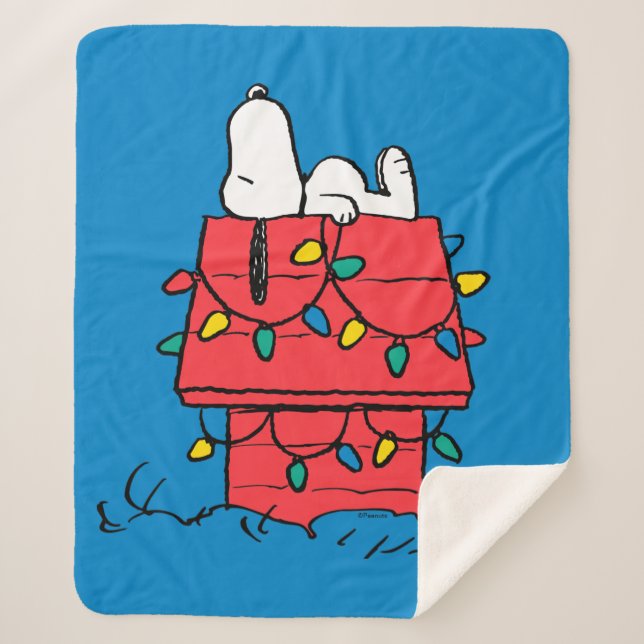 Erdnüsse | Hundehütte Snoopy mit Licht Sherpadecke (Vorderseite)