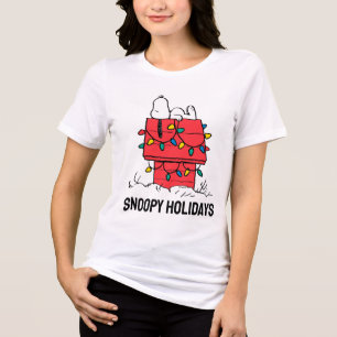 Erdnüsse Hundehütte Snoopy mit Licht Tri-Blend Shirt