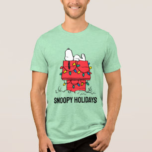 Erdnüsse Hundehütte Snoopy mit Licht Tri-Blend Shirt