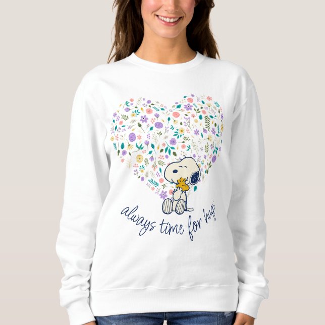 Erdnüsse im Blut | Snoopy Heart Sweatshirt (Vorderseite)
