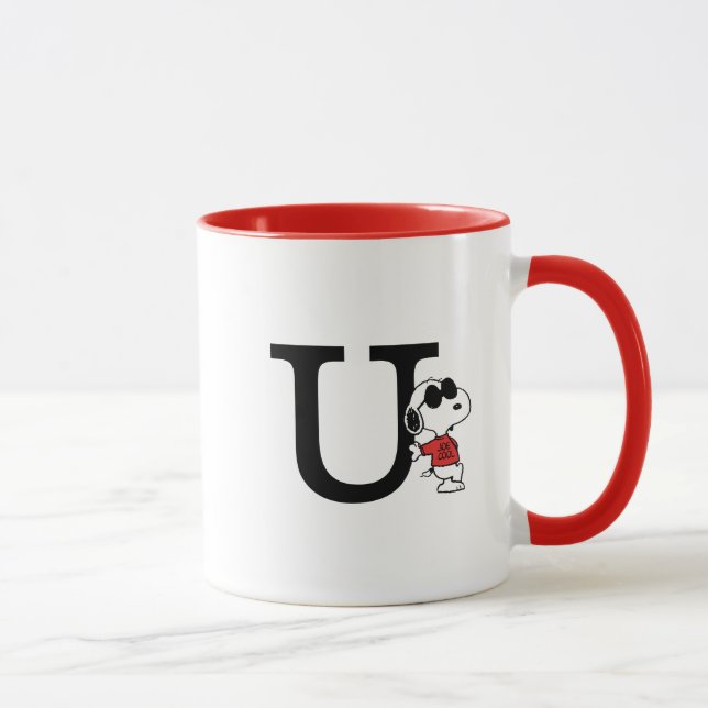 Erdnüsse | "Joe Cool" Stehend | Monogramm U Tasse (Rechts)