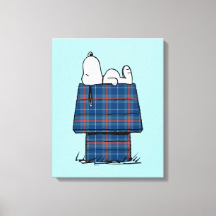 Erdnüsse Karierte Flannel Ferienhaus Hunde Snoop Leinwanddruck