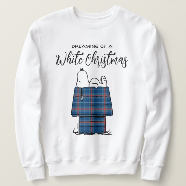 Erdnüsse | Karierte Flannel Ferienhaus Hunde Snoop Sweatshirt (Design vorne)