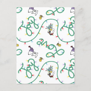 Erdnüsse   Leuchtendes Weihnachtsmuster für die Li Postkarte