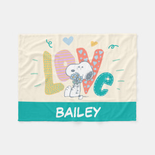 Erdnüsse Liebe der Snoopy-Blume Fleecedecke