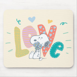 Erdnüsse   Liebe der Snoopy-Blume Mousepad
