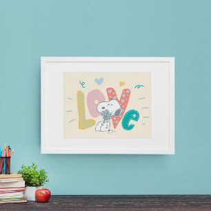 Erdnüsse   Liebe der Snoopy-Blume Poster