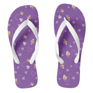 Erdnüsse   Lila Holzherz Flip Flops