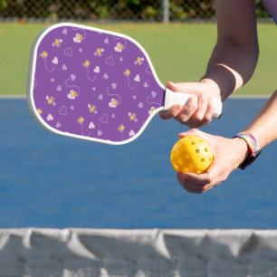 Erdnüsse Lila Holzherz Pickleball Schläger