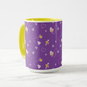 Erdnüsse   Lila Holzherz Tasse