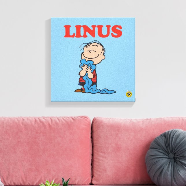 Erdnüsse | Linus Blanket Smile Leinwanddruck (Insitu (Wohnzimmer))