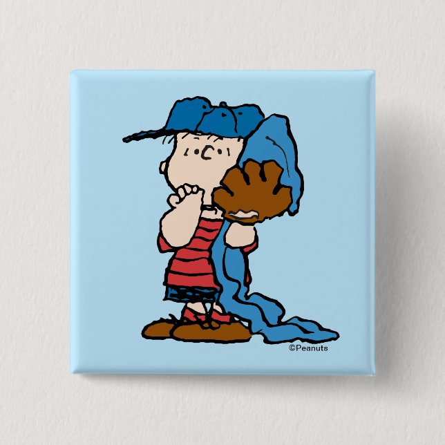 Erdnüsse | Linus in seinem Baseballgestänge Button (Vorderseite)