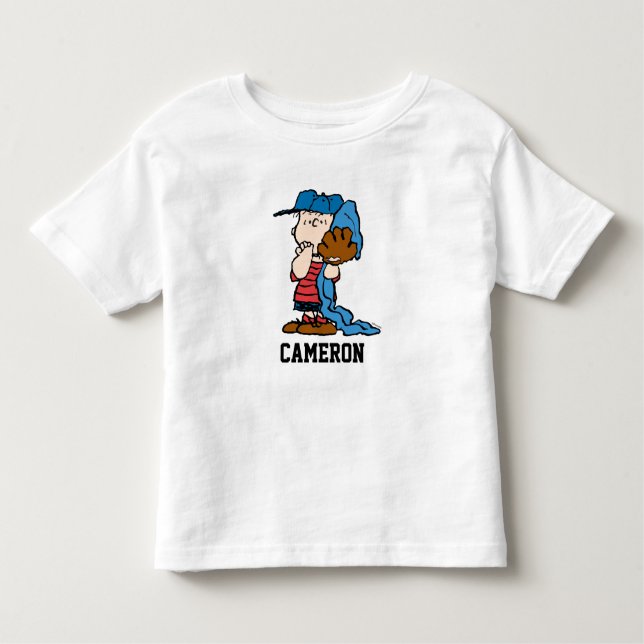 Erdnüsse | Linus in seinem Baseballgestänge Kleinkind T-shirt (Vorderseite)