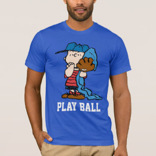 Erdnüsse Linus in seinem Baseballgestänge T-Shirt