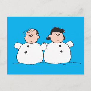 Erdnüsse   Linus & Lucy Snowmen Postkarte