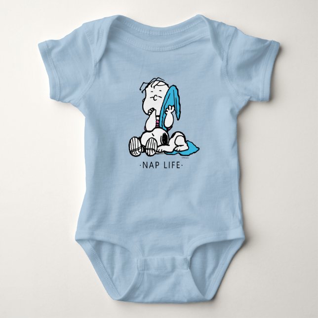 Erdnüsse | Linus & Snoopy Baby Strampler (Vorderseite)