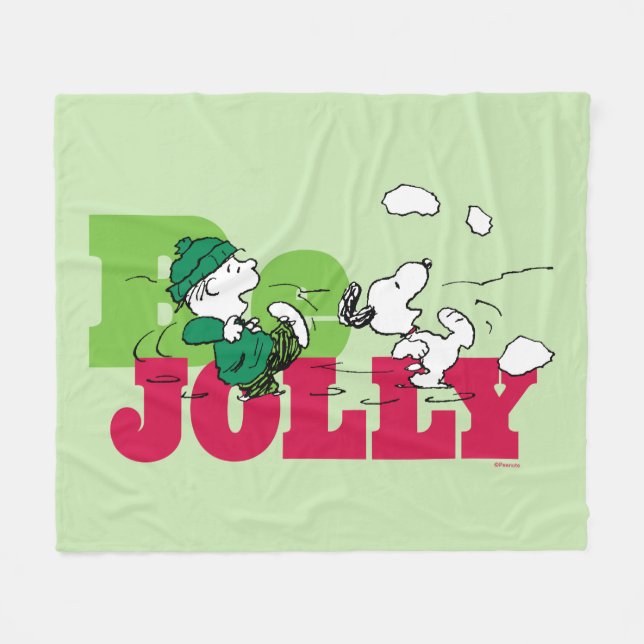 Erdnüsse | Linus & Snoopy Be Jolly Fleecedecke (Vorderseite (Horizontal))
